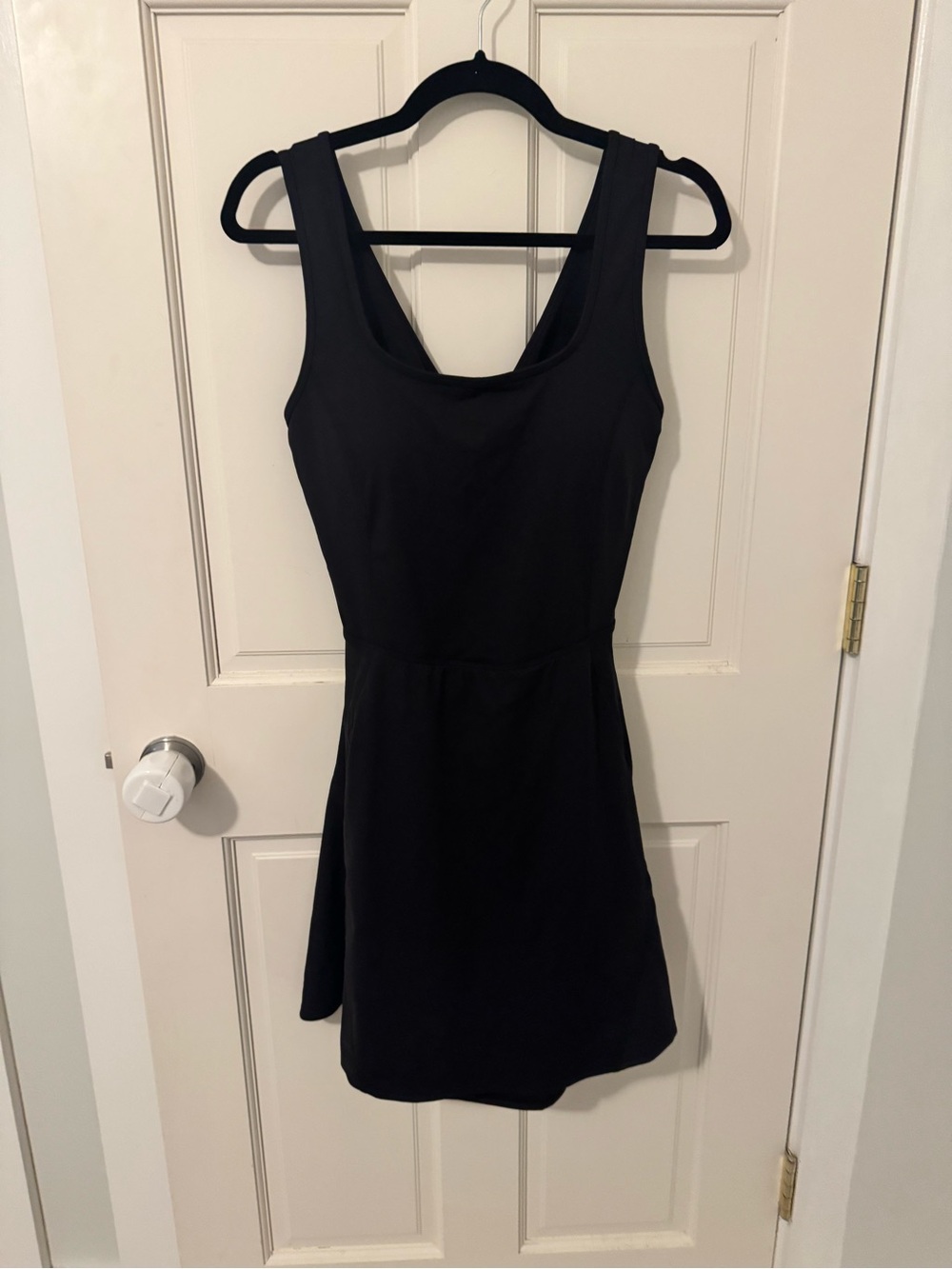 Halara Easy Peezy Backless Active Dress Built-In Bra Shorts Black L